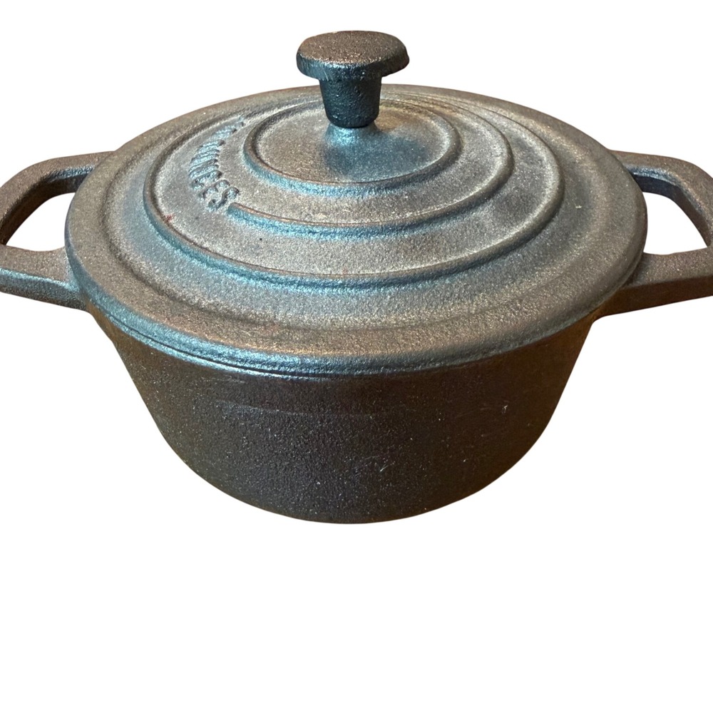 Smith & Clark Ironworks Mini Cast Iron Cocotte 10 Ounce Dutch Oven Black - Picture 7 of 7